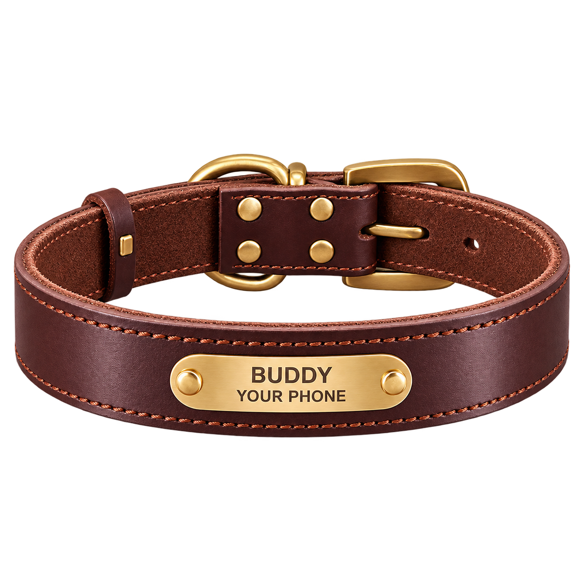 Personalized Leather Dog Collar & Leash Set