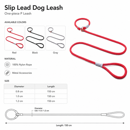 Adjustable Slip Lead Dog Leash