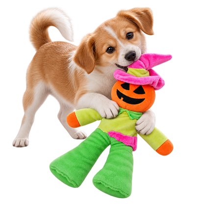 Pumpkin Character Plush Dog Toy
