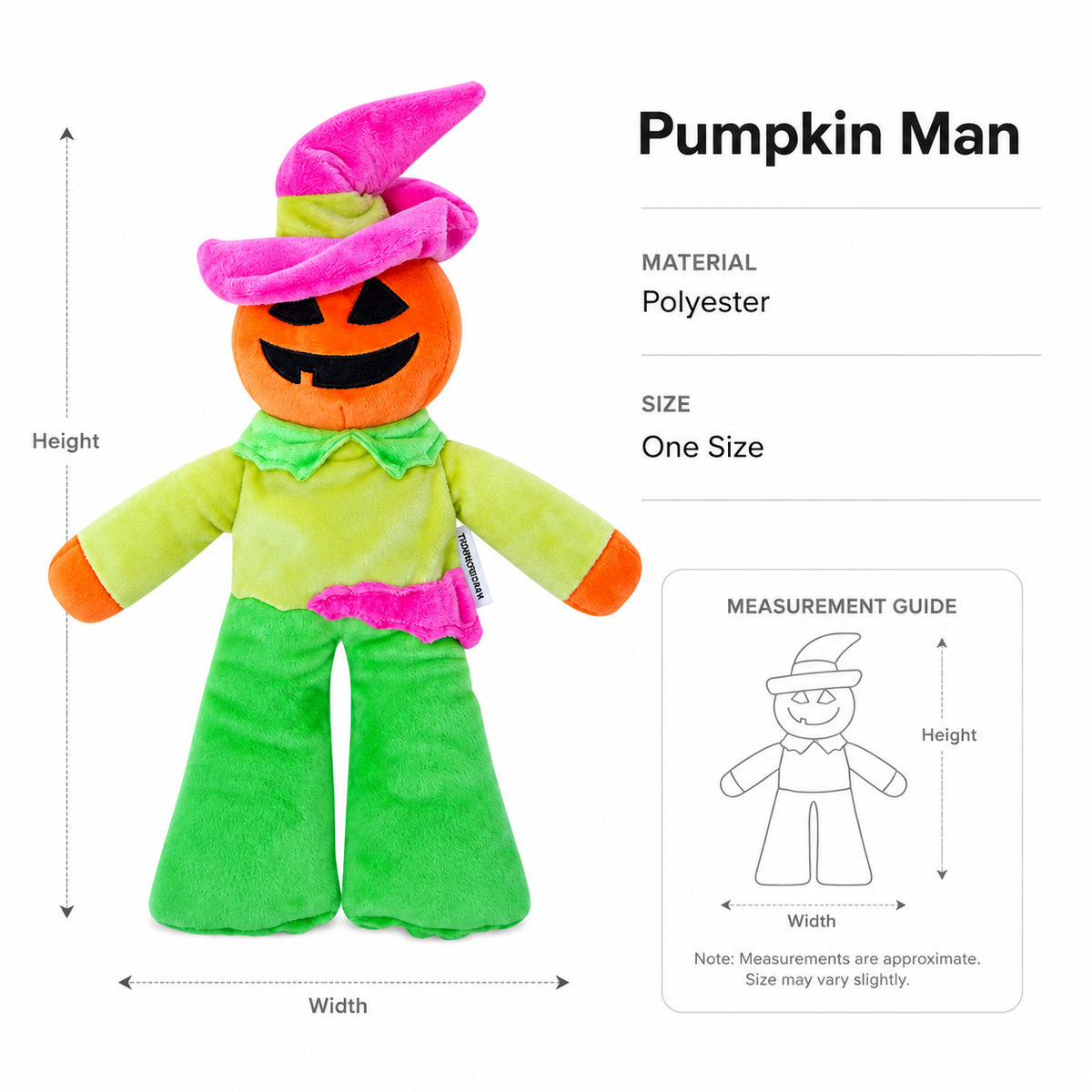 Pumpkin Character Plush Dog Toy