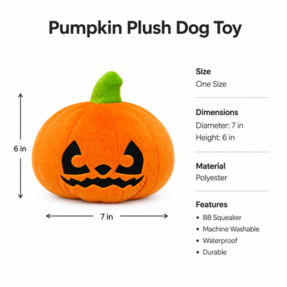 Pumpkin Plush Dog Toy