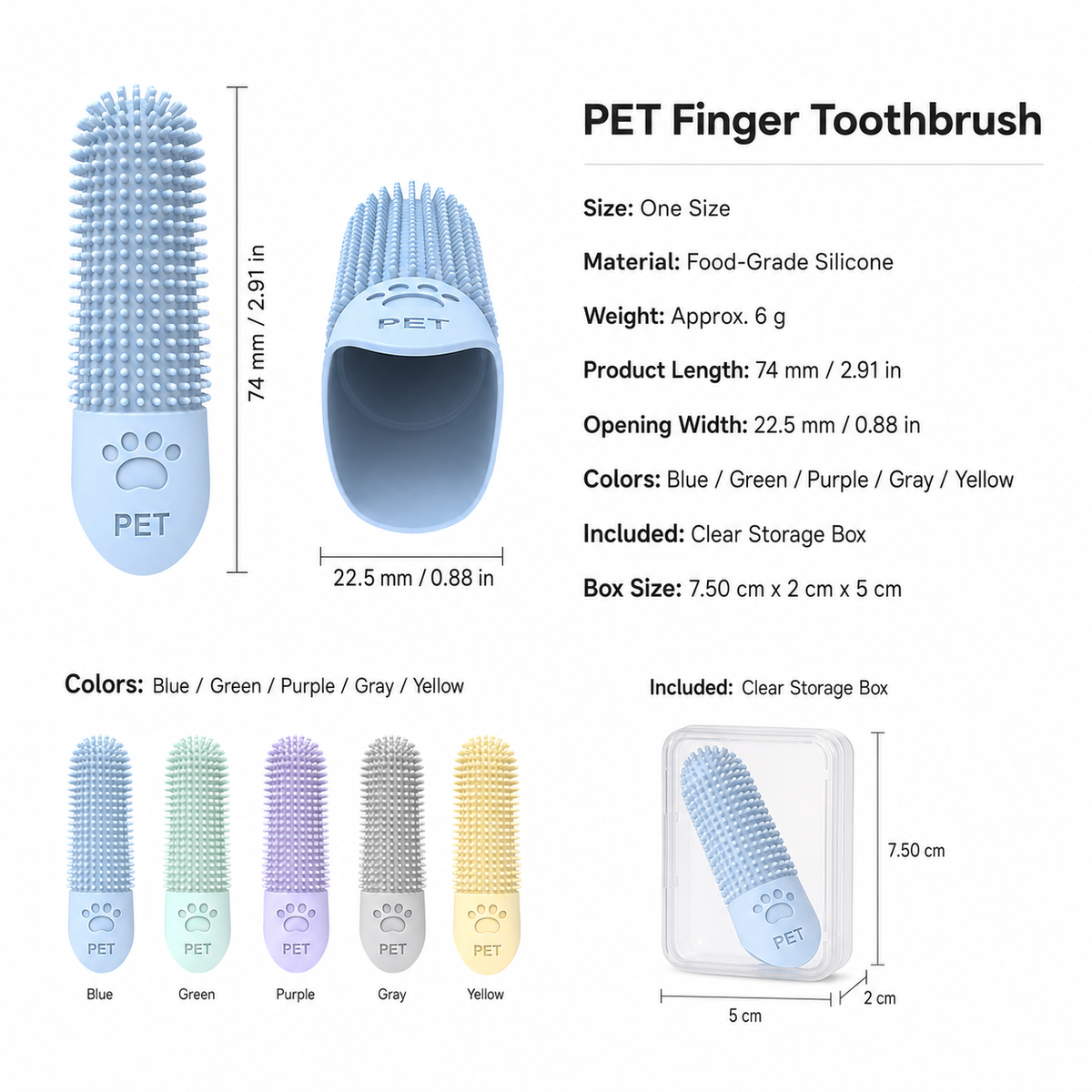 Silicone Finger Toothbrush for Pets