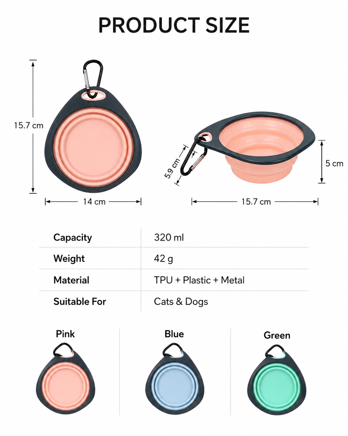 Diamond-Shaped Collapsible Travel Bowl