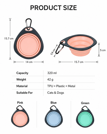 Diamond-Shaped Collapsible Travel Bowl